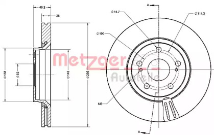 Тормозной диск METZGER 6110264