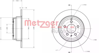 Тормозной диск METZGER 6110268