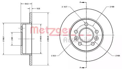 Тормозной диск METZGER 6110273