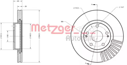 Тормозной диск METZGER 6110276