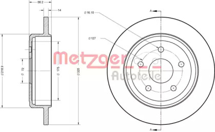 Тормозной диск METZGER 6110278