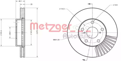 Тормозной диск METZGER 6110282