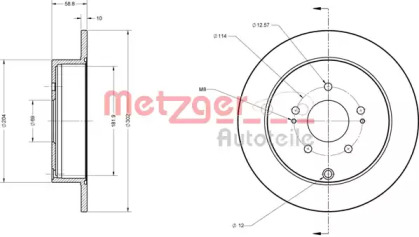 Тормозной диск METZGER 6110284