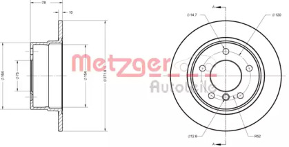 Тормозной диск METZGER 6110288