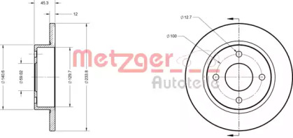 Тормозной диск METZGER 6110291