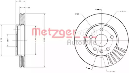 Тормозной диск METZGER 6110296