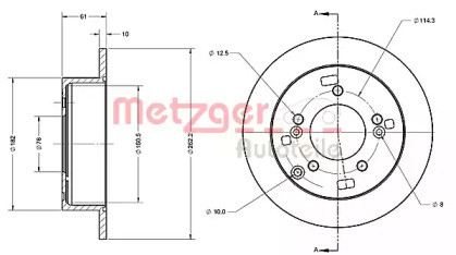 Тормозной диск METZGER 6110299