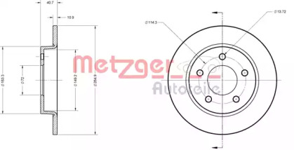 Тормозной диск METZGER 6110301