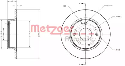 Тормозной диск METZGER 6110302