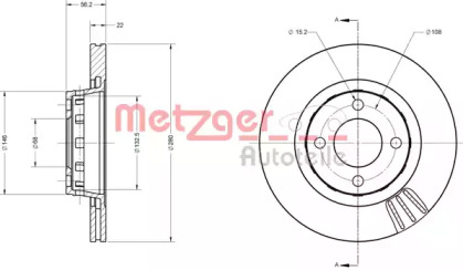 Тормозной диск METZGER 6110305