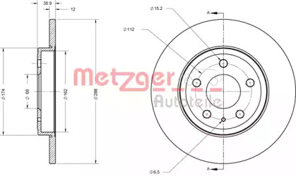 Тормозной диск METZGER 6110311