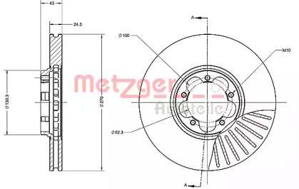 Тормозной диск METZGER 6110314