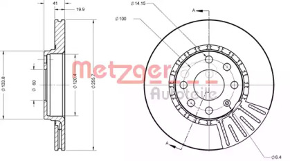 Тормозной диск METZGER 6110336