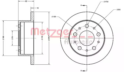 Тормозной диск METZGER 6110338