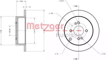 Тормозной диск METZGER 6110343