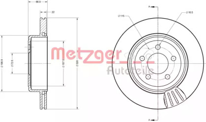 Тормозной диск METZGER 6110345