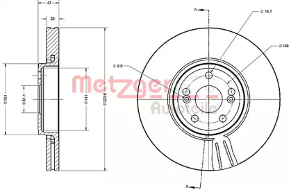 Тормозной диск METZGER 6110349