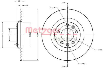 Тормозной диск METZGER 6110351