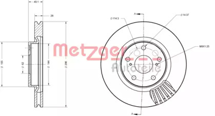 Тормозной диск METZGER 6110355