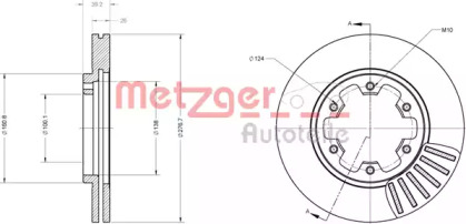 Тормозной диск METZGER 6110357