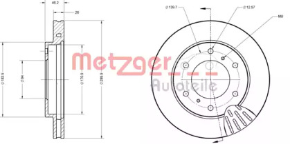 Тормозной диск METZGER 6110359