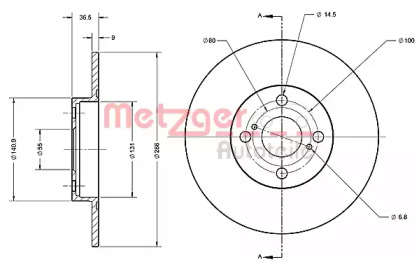 Тормозной диск METZGER 6110361