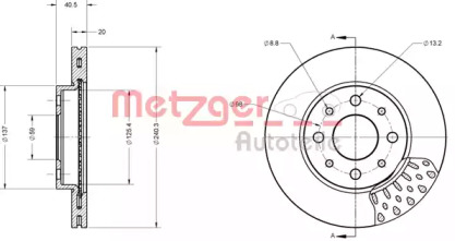 Тормозной диск METZGER 6110363