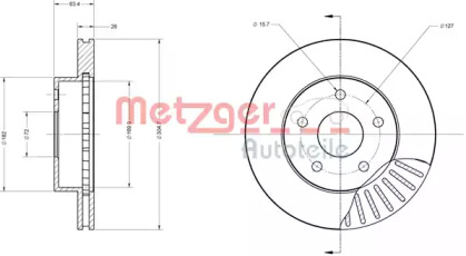 Тормозной диск METZGER 6110364