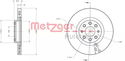 Тормозной диск METZGER 6110365