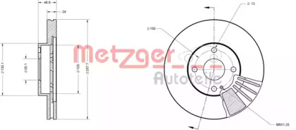 Тормозной диск METZGER 6110373