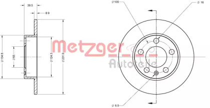 Тормозной диск METZGER 6110376