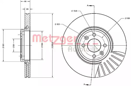 Тормозной диск METZGER 6110377