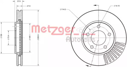 Тормозной диск METZGER 6110382