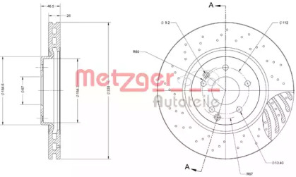 Тормозной диск METZGER 6110393