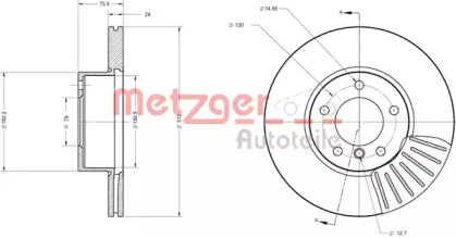 Тормозной диск METZGER 6110395