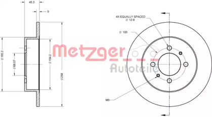 Тормозной диск METZGER 6110398