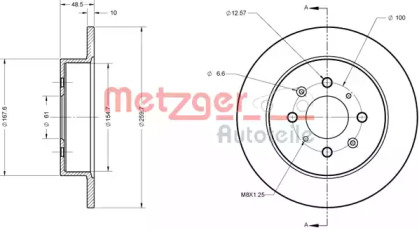 Тормозной диск METZGER 6110400