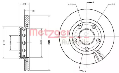 Тормозной диск METZGER 6110402