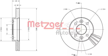 Тормозной диск METZGER 6110406