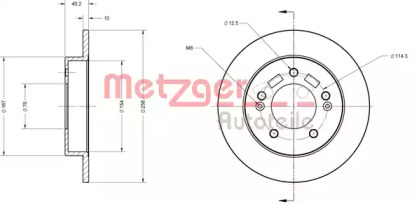 Тормозной диск METZGER 6110428