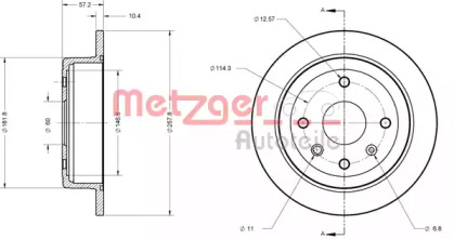 Тормозной диск METZGER 6110432