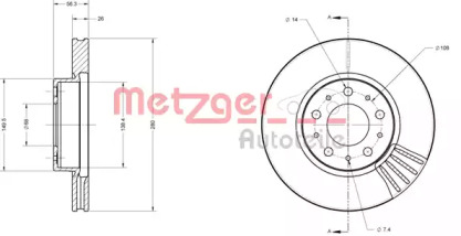 Тормозной диск METZGER 6110441