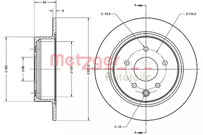 Тормозной диск METZGER 6110442