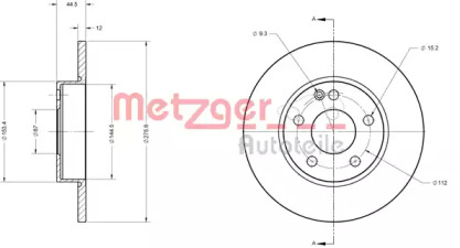 Тормозной диск METZGER 6110445