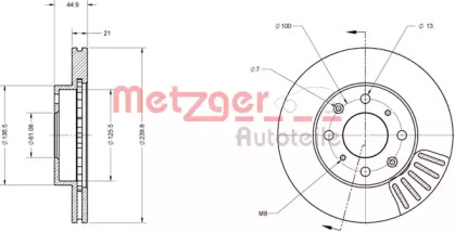 Тормозной диск METZGER 6110454