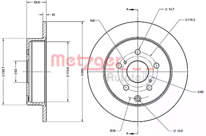 Тормозной диск METZGER 6110455