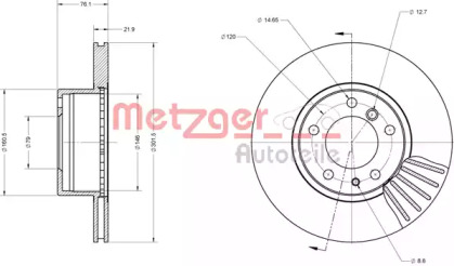 Тормозной диск METZGER 6110461