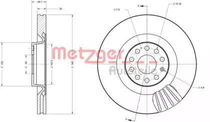 Тормозной диск METZGER 6110465