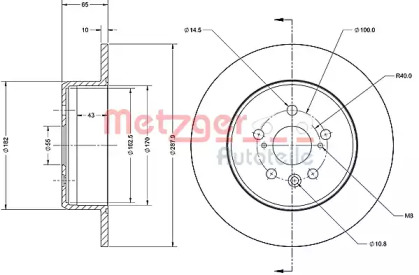 Тормозной диск METZGER 6110468