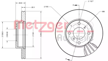 Тормозной диск METZGER 6110470